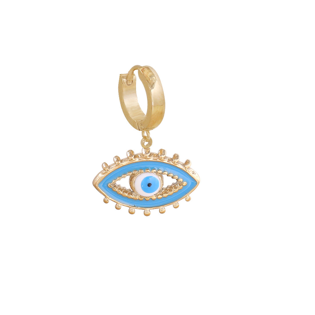 Pendientes de acero inoxidable de ojo de diablo de goteo de aceite de joyería al por mayor